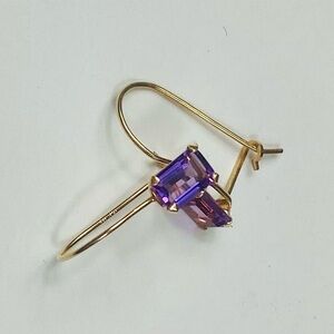 14k French Wire Amethyst Earrings